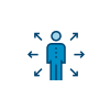 Person with arrows pointing out away from them