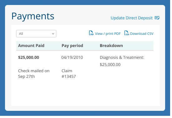 screenshot of app
